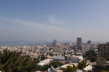 Fototapeta na wymiar Top view of Haifa city