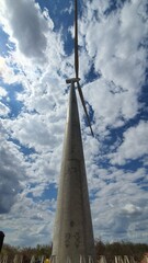 wind turbine in the sky