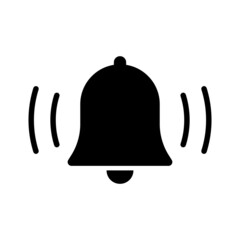 Ringing bell icon on grey background