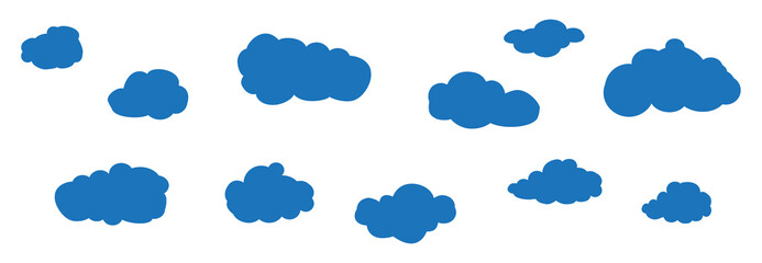 Clouds set isolated on white background. Collection of clouds for web site, poster, placard and wallpaper. Creative modern concept. Clouds vector illustration