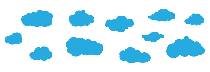 Obraz premium Clouds set isolated on white background. Collection of clouds for web site, poster, placard and wallpaper. Creative modern concept. Clouds vector illustration
