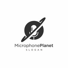 podcast space logo design premium vector, business logo design.