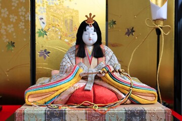 Obraz na płótnie Canvas 3月3日桃の節句　ひな祭りの雛人形