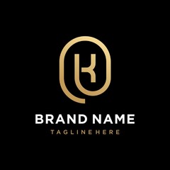 Creative Letter K Minimal emblem logo design template. Alphabet for Business Identity. Vector element