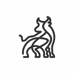 playful minimalist animal bull logo design. modern icon, template vector