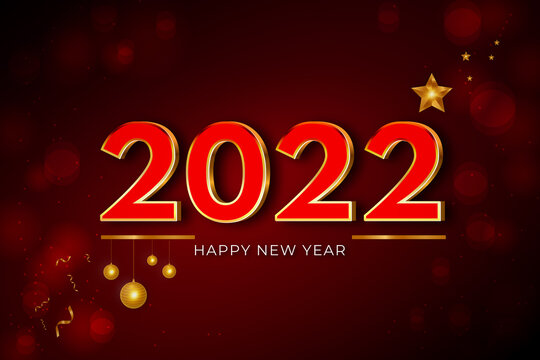 Happy new year 2022 premium background with text effect