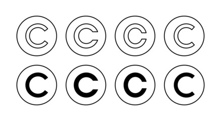 Copyright icons set. copyright sign and symbol