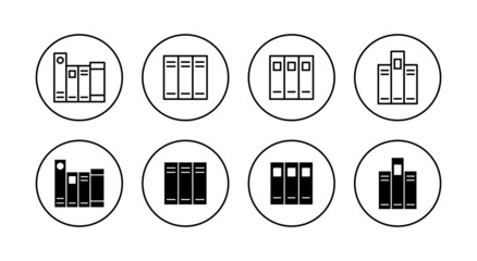 Library icons set. education sign and symbol