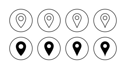 Pin icons set. Location sign and symbol. destination icon. map pin