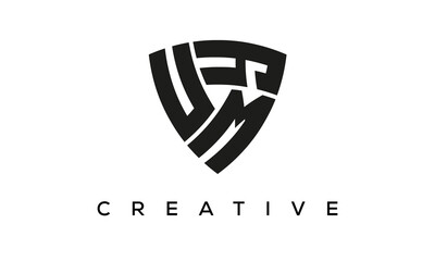Fototapeta Shield letters UMY creative logo obraz
