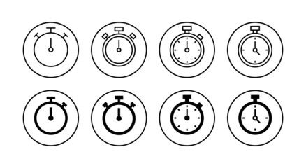 Stopwatch icon. Timer sign and symbol. Countdown icon. Period of time