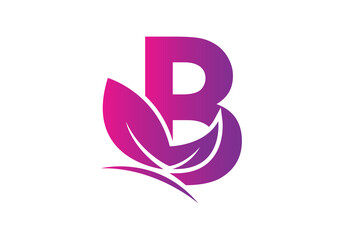 this is a creative letter B add butterfly icon design