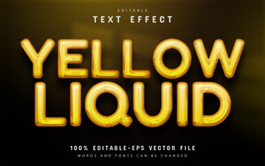 Yellow liquid text effect editable