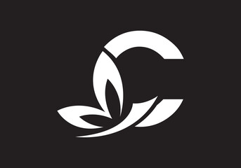 this is a creative letter C add butterfly icon design