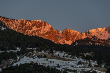 Winter sunsets in Andorra Pyrenees