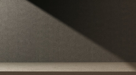Diagonal shadow background, lighting wall empty room product display mockup 3d rendering