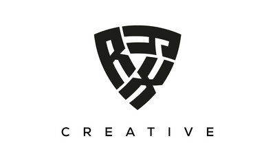 Fototapeta na wymiar Shield letters RXY creative logo
