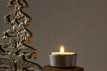 candles and christmas decorations