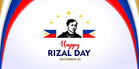 Happy Rizal Day greeting card. December 30, vector illustration for greeting card, poster and banner