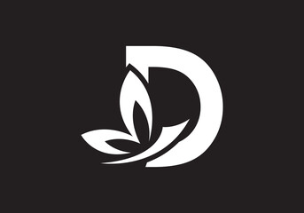 this is a creative letter D add butterfly icon design