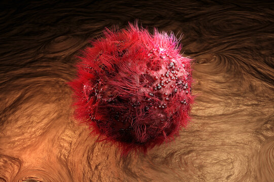 Three dimensional render of HIV virus
