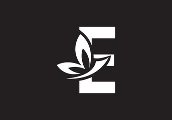 this is a creative letter E add butterfly icon design