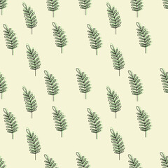 Seamless floral pattern in vintage style. Herbal botany pattern. Nature leaf. Flora wallpaper. Ditsy fashion print.