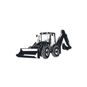 recommend clip art: Excavator logo template. Heavy equipment logo vector for construction company. Creative excavator illustration for logo template.