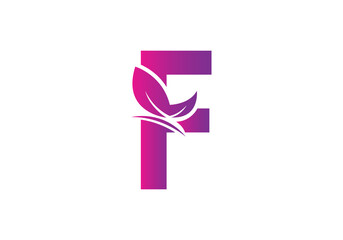 this is a creative letter F add butterfly icon design