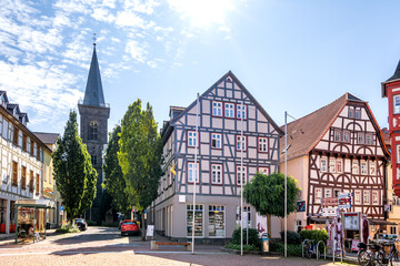 Fototapeta na wymiar Marktplatz, Grünberg, Hessen, Deutschland 