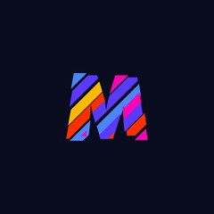 Colorful Abstract M Letter logo volume design template. M font icon Vector Illustration perfect for your visual identity.