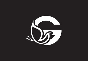 this is a creative letter G add butterfly icon design