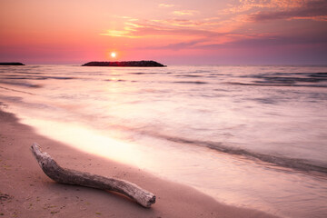 Sonnenuntergang am Lake Erie, Pennsylvania USA - obrazy, fototapety, plakaty