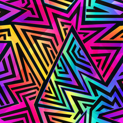 Regenboog gradiënt geometrische naadloze patroon.