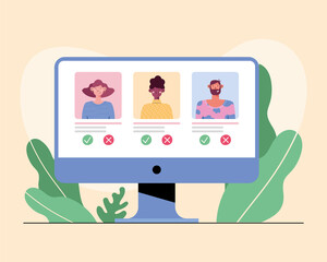 desktop with virtual relationships