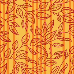 Minimalist Leaf Line Art Illustration as a Seamless Surface Pattern Design
