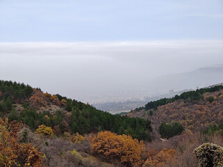 Mountain Landscape in Fog in Autumn 5