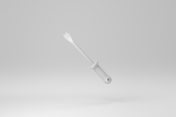 screwdriver isolated on white background. Hand tool for repair and construction. minimal concept. monochrome. 3D render.