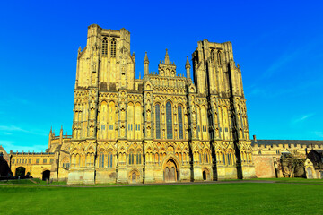 Obraz premium Wells Cathedral Somerset uk historic English building in Gothic style