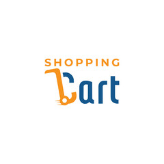 shopping cart logo design template vector design, cart logo, cart wordmark