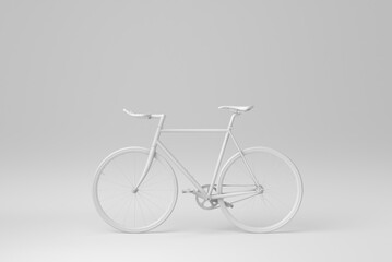 Fototapeta na wymiar Bike isolated on white background. minimal concept. monochrome. 3D render.