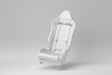 Car seat isolated on white background. minimal concept. monochrome. 3D render. - 474034782