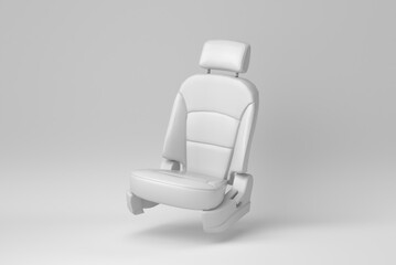 Car seat isolated on white background. minimal concept. monochrome. 3D render. - obrazy, fototapety, plakaty