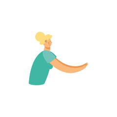 woman with green blouse