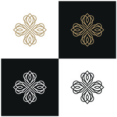 Mandala Ornament Pattern Heart Love Leaf logo design inspiration