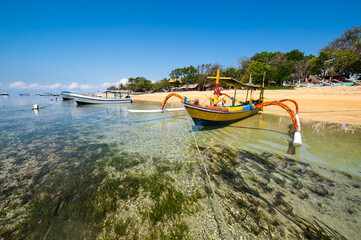 The coast of Indian ocean on island Bali