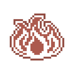 Fototapeta premium Pixel art gingerbread cookie fire flame decorated with white sugar icing, 8 bit food icon isolated on white background. Sweet spicy frosted biscuit. Christmas dessert ornament. Winter holiday pastry.