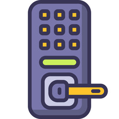 smart lock line icon