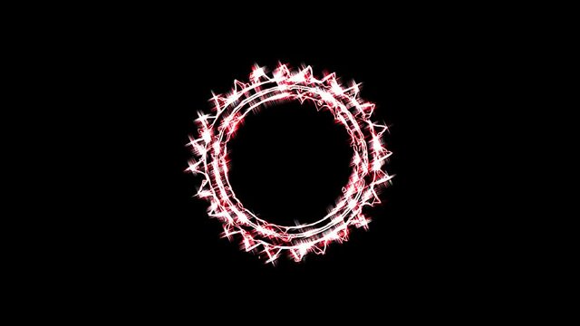 black background. For show, colorful bright ornaments. round shape	