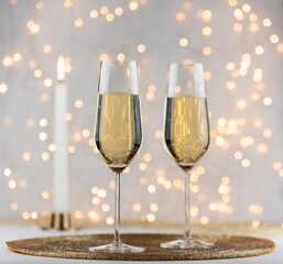 two glasses of champagne 